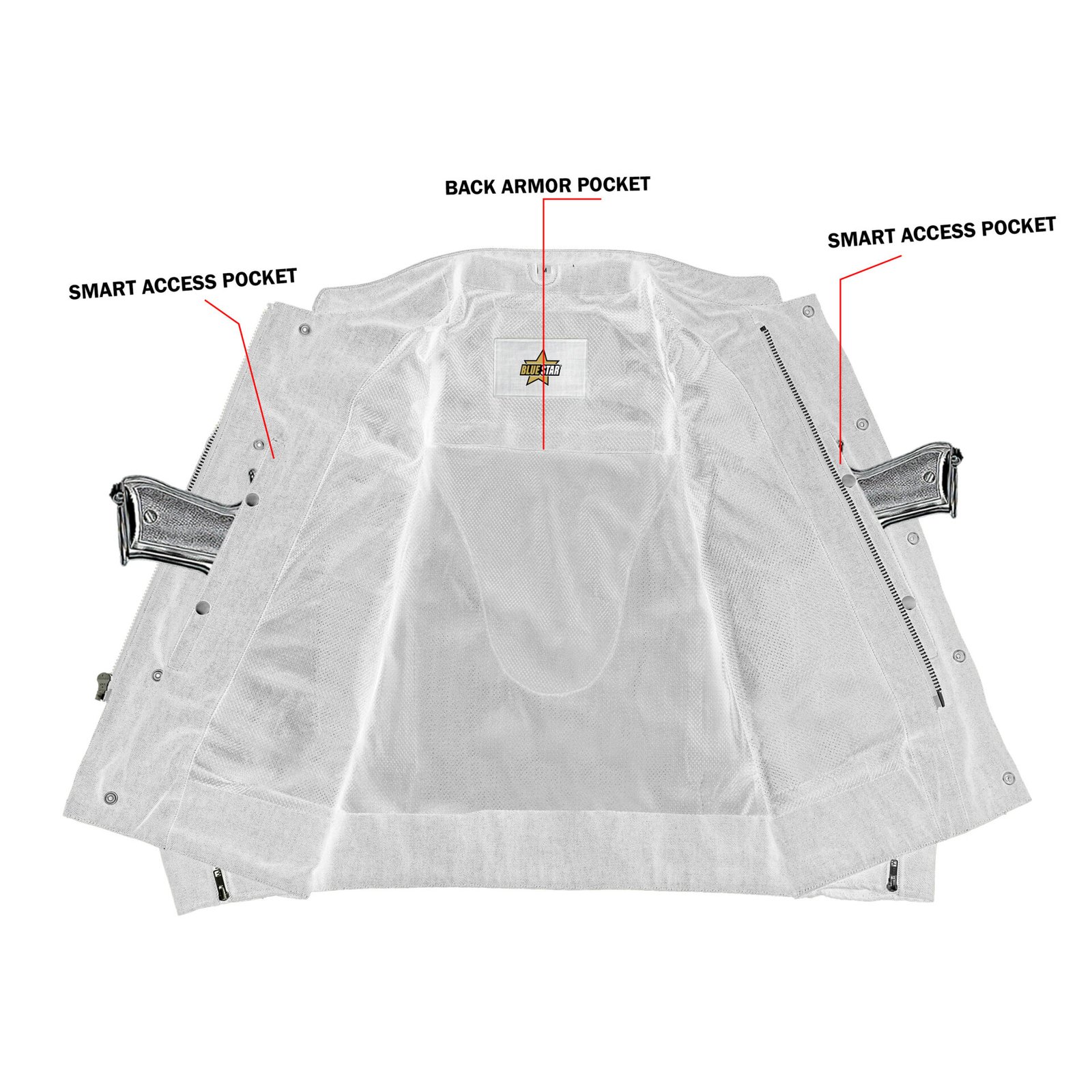 BSM1105 Men's Rough Rub-Off Raw Finish Denim Jacket - Image 4