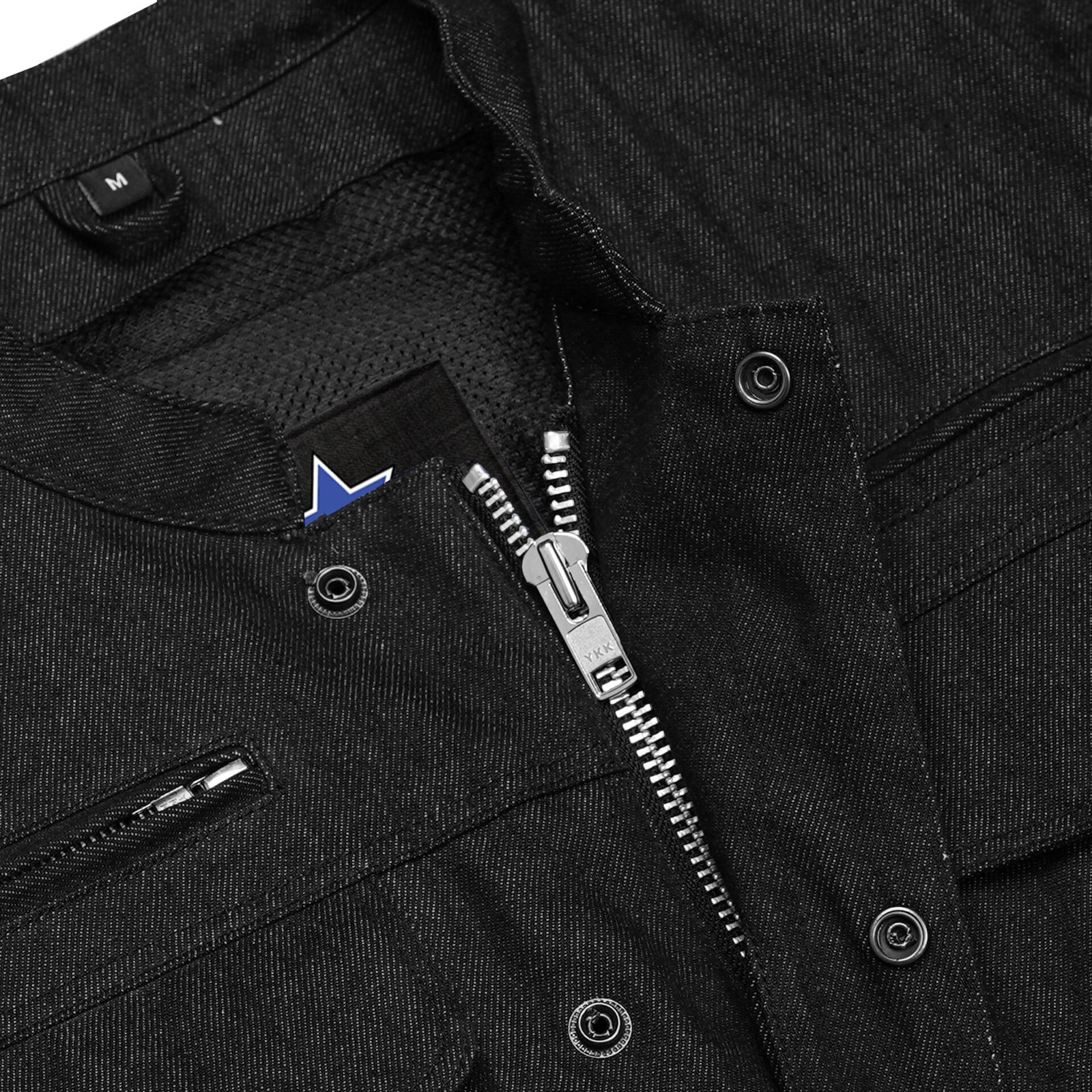 BSM1105 Men's Rough Rub-Off Raw Finish Denim Jacket - Image 6