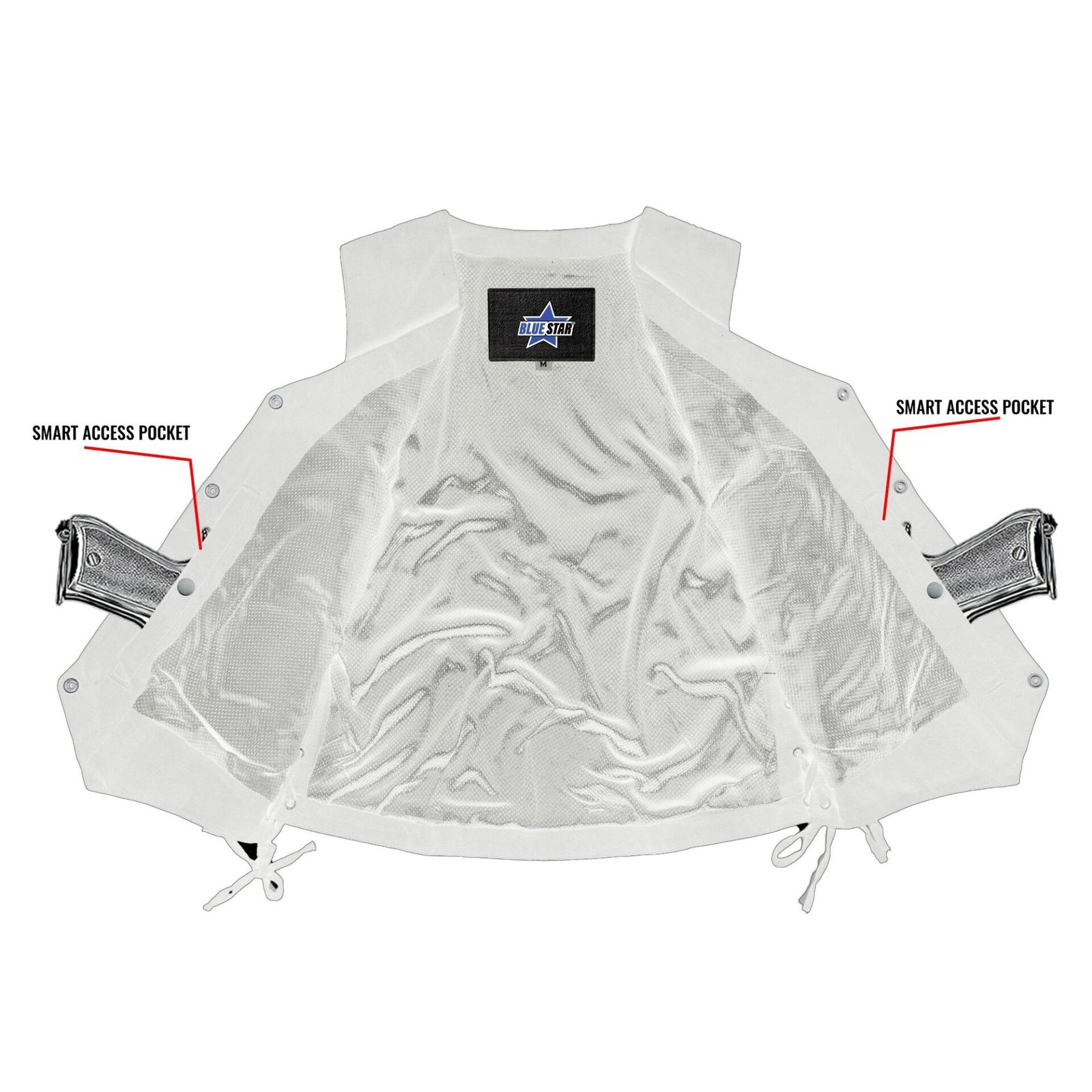 BSM2519 Women's Denim Classic Side Lace Vest - Image 7