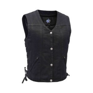 BSM2505 Women's Single Back Panel Concealed Carry Denim Vest
