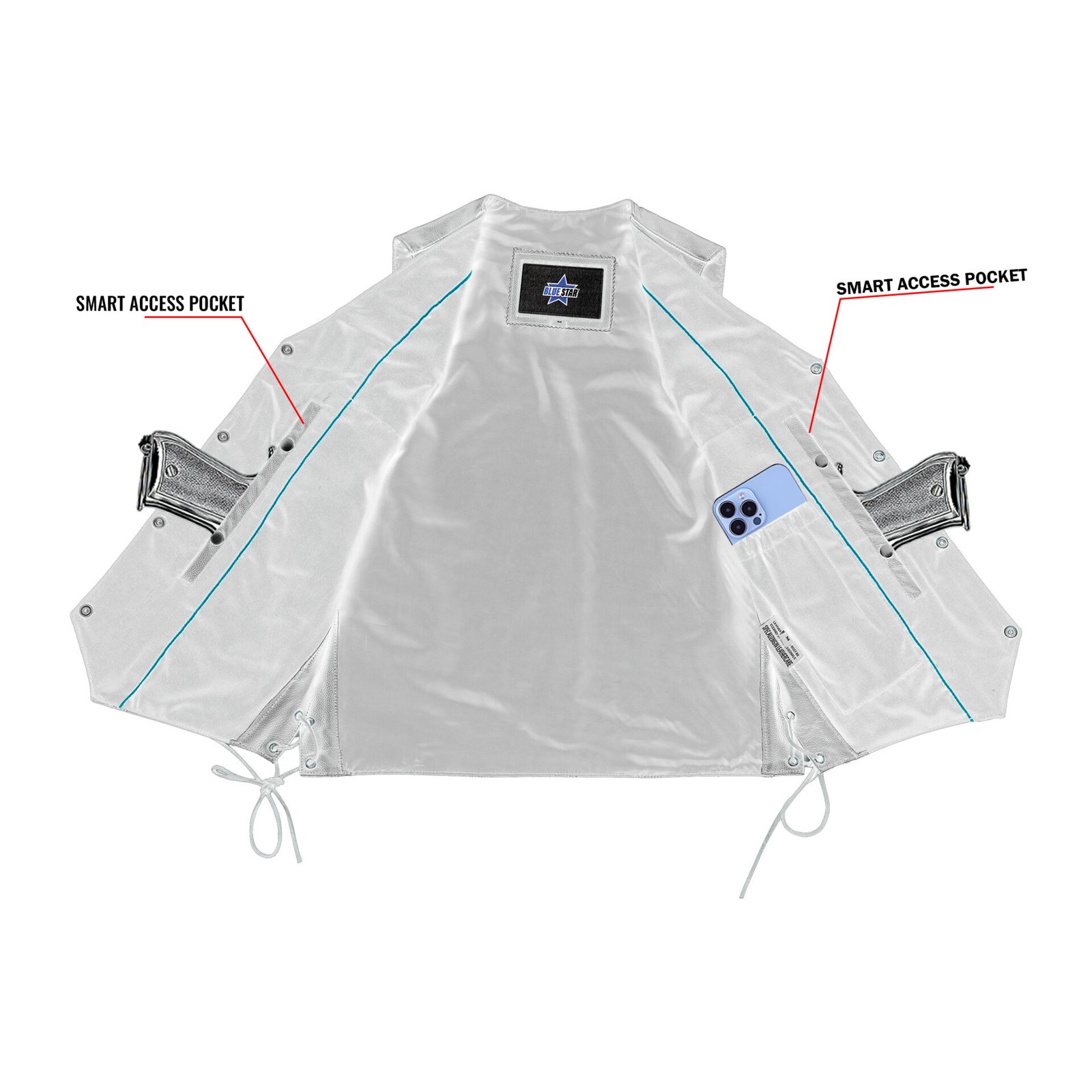 BSM1513 Traditional Single Back Panel Concealed Carry Vest - Image 4