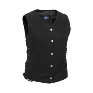 BSM2534 Women's Denim Longer Body &frac34; Vest - Side Laces