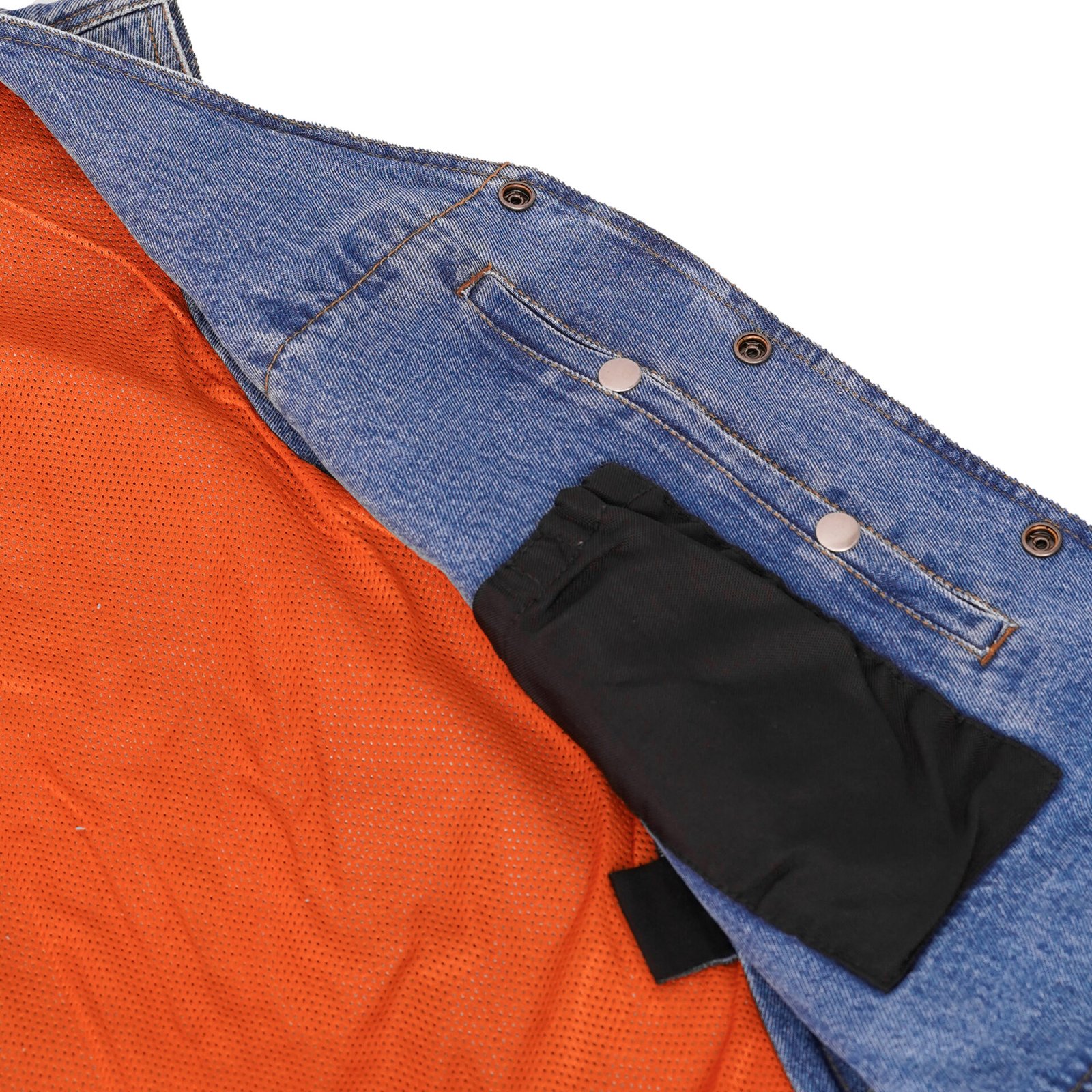 BSM1555 Men's Single Back Panel Concealed Carry Denim Vest - Image 6