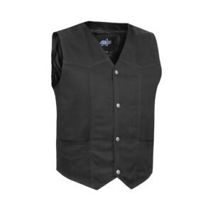 BSM1560 Men's Traditional Denim Vest with Plain Sides