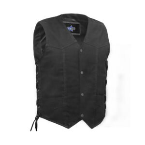 BSM1562 Men's Traditional Denim Vest with Side Laces