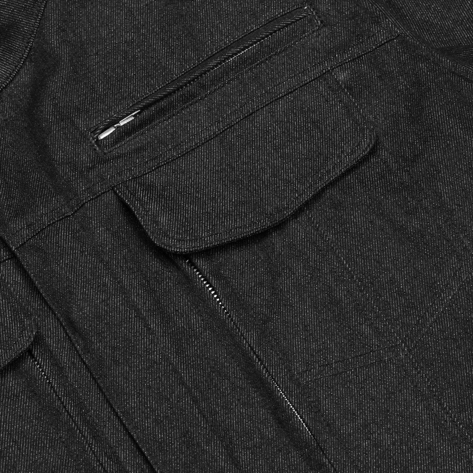 BSM1105 Men's Rough Rub-Off Raw Finish Denim Jacket - Image 8