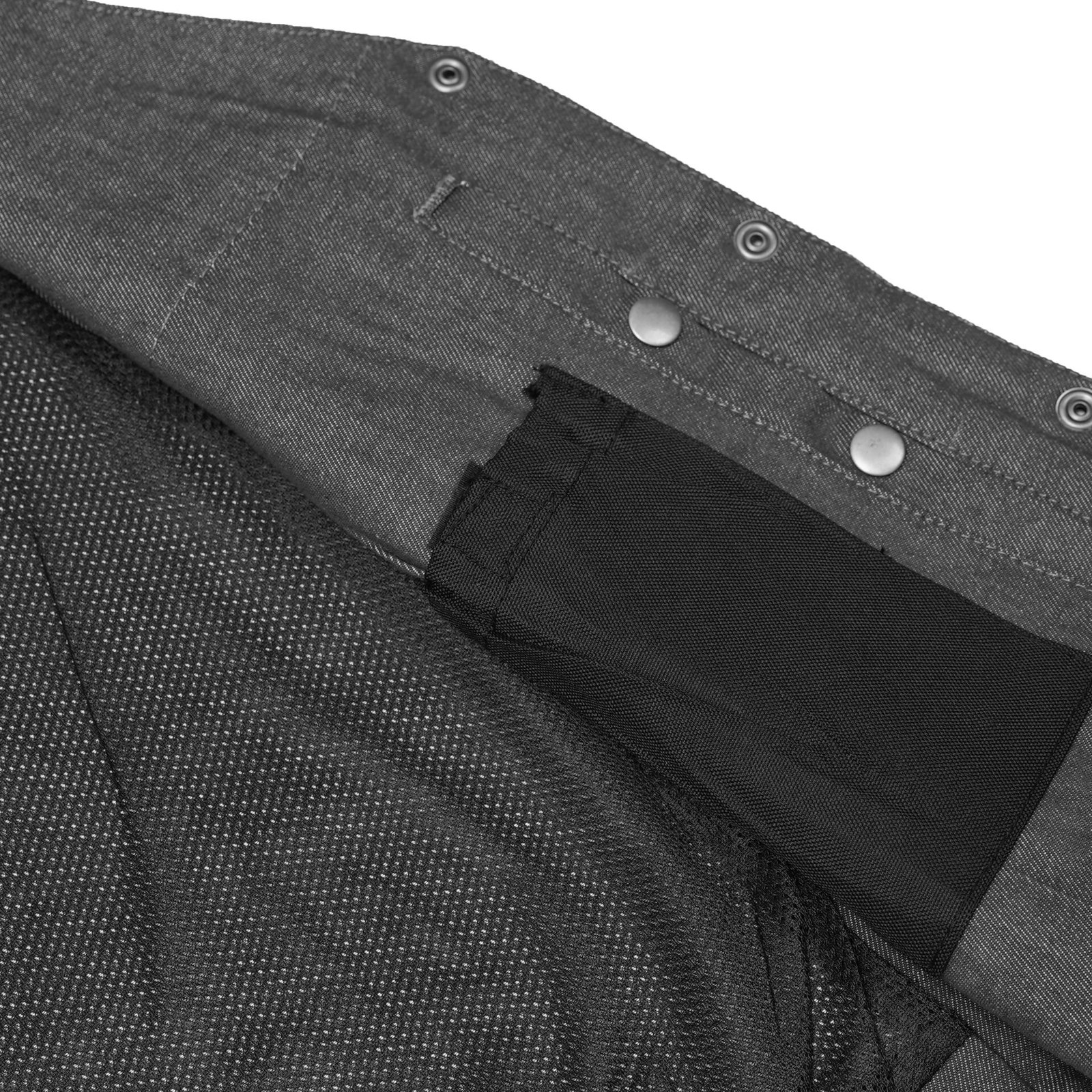 BSM2545 Women's Rough Rub-Off Raw Finish Broken Gray Denim Vest - Image 6