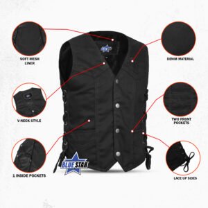 BSM2903 Kid's Denim Side Lace Vest