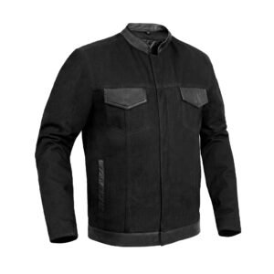 BSM1115 Men's Full Cut Denim Shirt W/Leather Trim