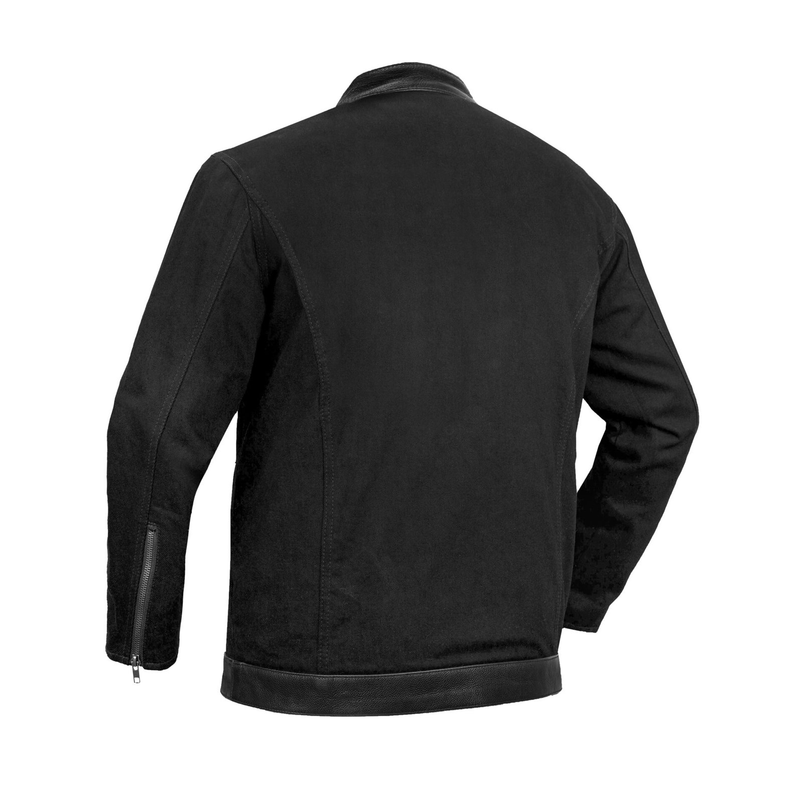 BSM1115 Men's Full Cut Denim Shirt W/Leather Trim - Image 2