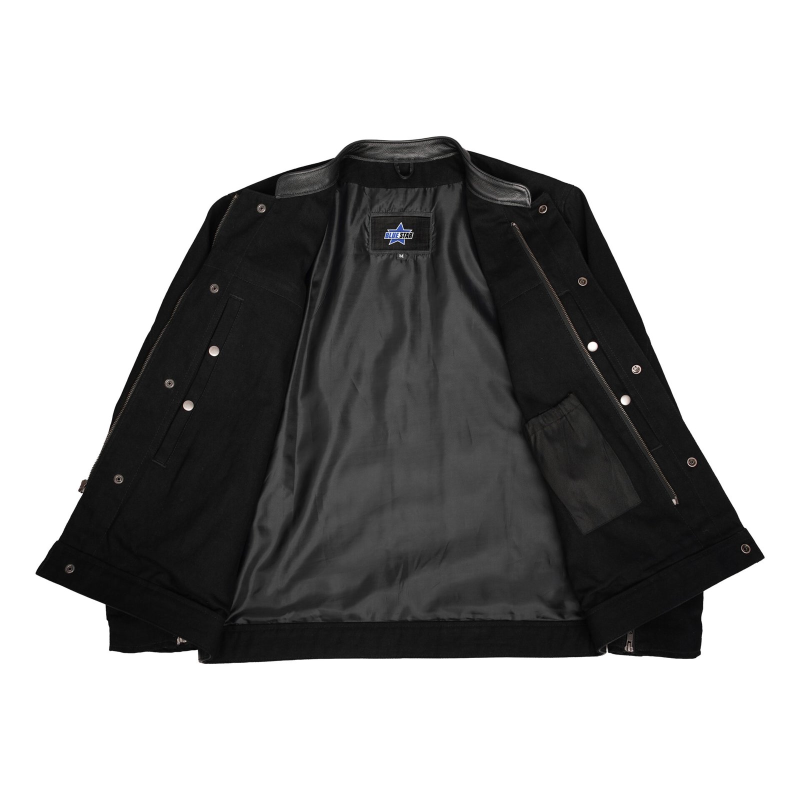 BSM1115 Men's Full Cut Denim Shirt W/Leather Trim - Image 5