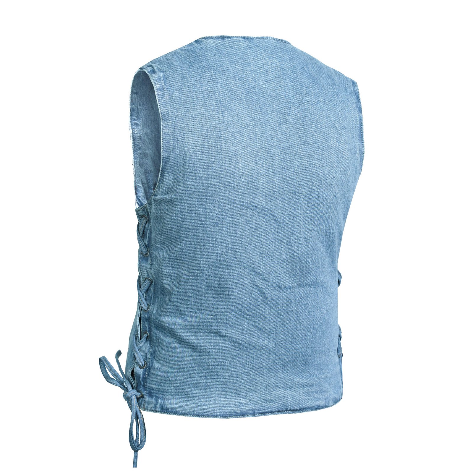 BSM2533 Women's Single Back Panel Concealed Carry Denim Vest - Blue - Image 2