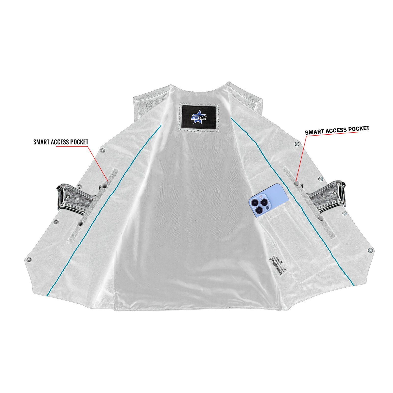 BSM1511 Traditional Single Back Panel Concealed Carry Vest - Image 4