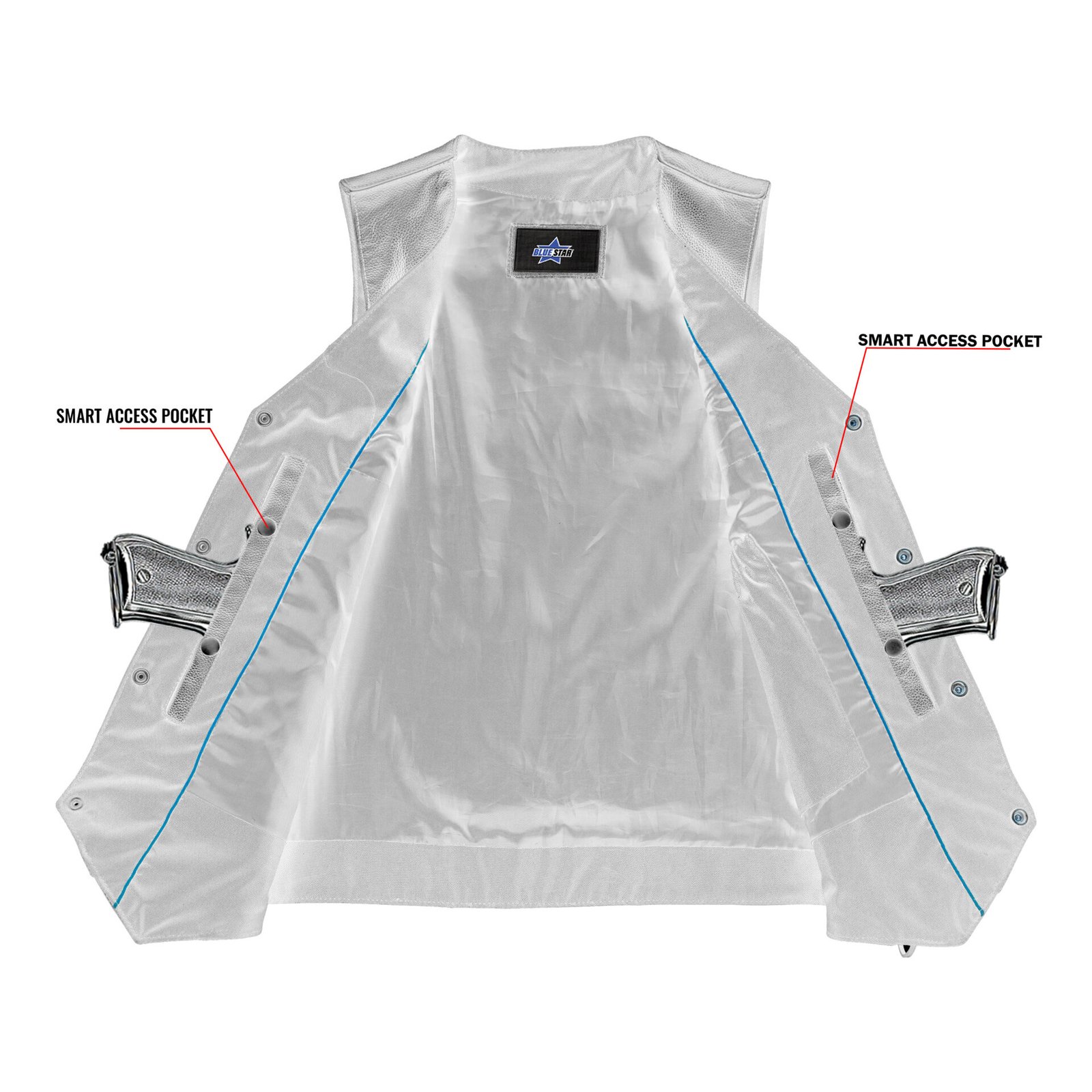 BSM1528 Men's Single Back Panel Concealed Carry Vest (Buffalo Nickel He - Image 4
