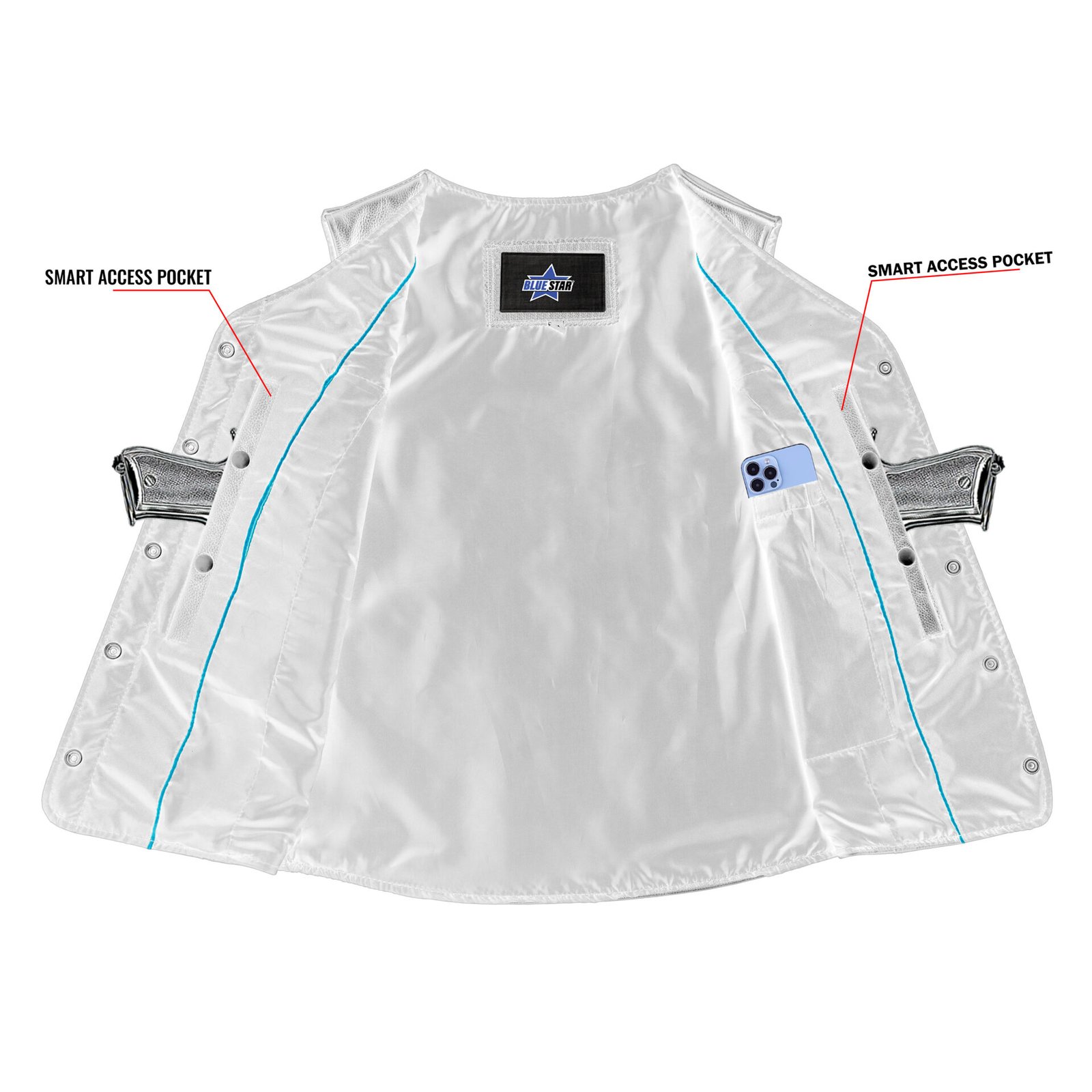 BSM2522 Women's Stylish Longer Body ¾ Vest - Plain Sides - Image 4