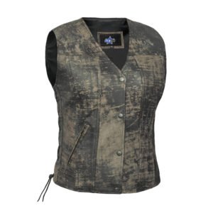 BSM2535 Women's Antique Brown Single Back Panel Concealed Carry Vest
