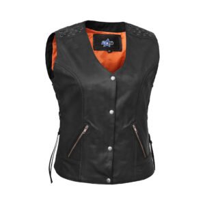 BSM2517 Women's Vest with Grommet and Lacing Accents