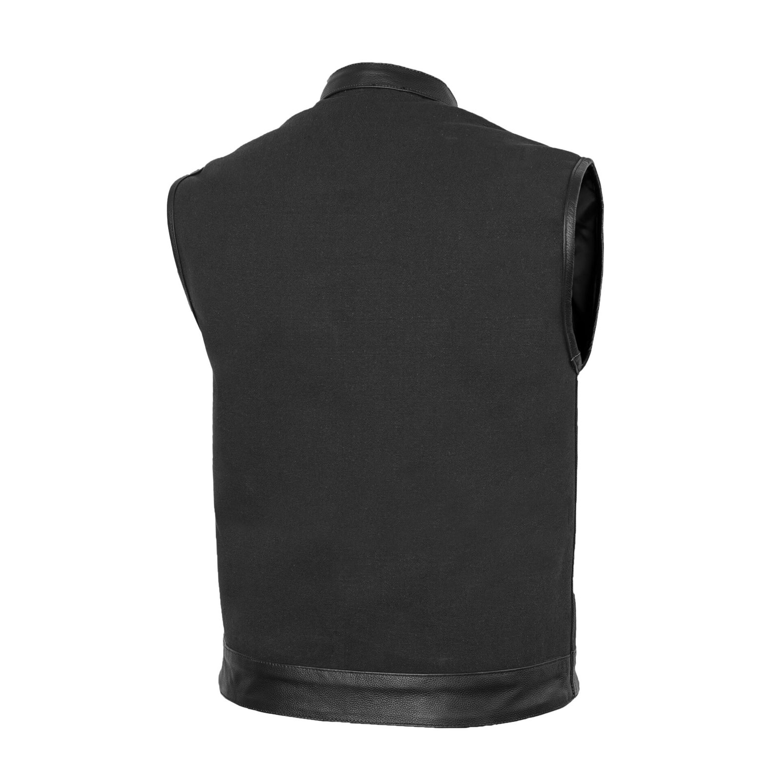 BSM1514 Canvas Material Single Back Panel Concealment Vest W/Leather Trimming - Image 3