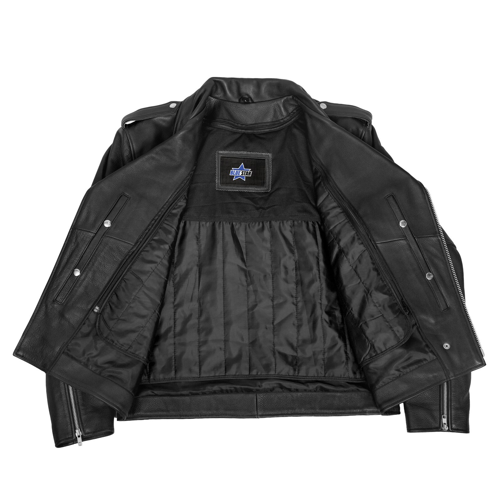 BSM1114 Men's Classic Plain Side Police Style M/C Jacket - Image 5