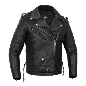 BSM1116 Men's Classic Side Lace Police Style M/C Jacket