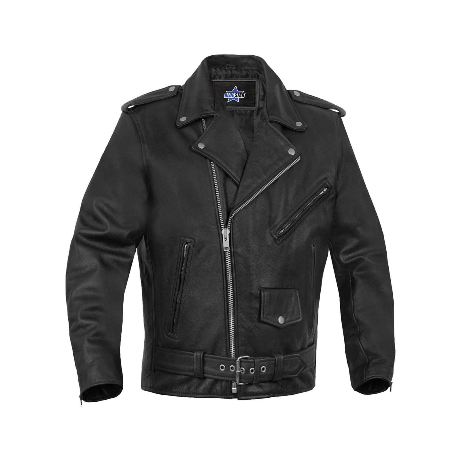BSM1121 Motorcycle Armored Classic Biker Leather Jacket
