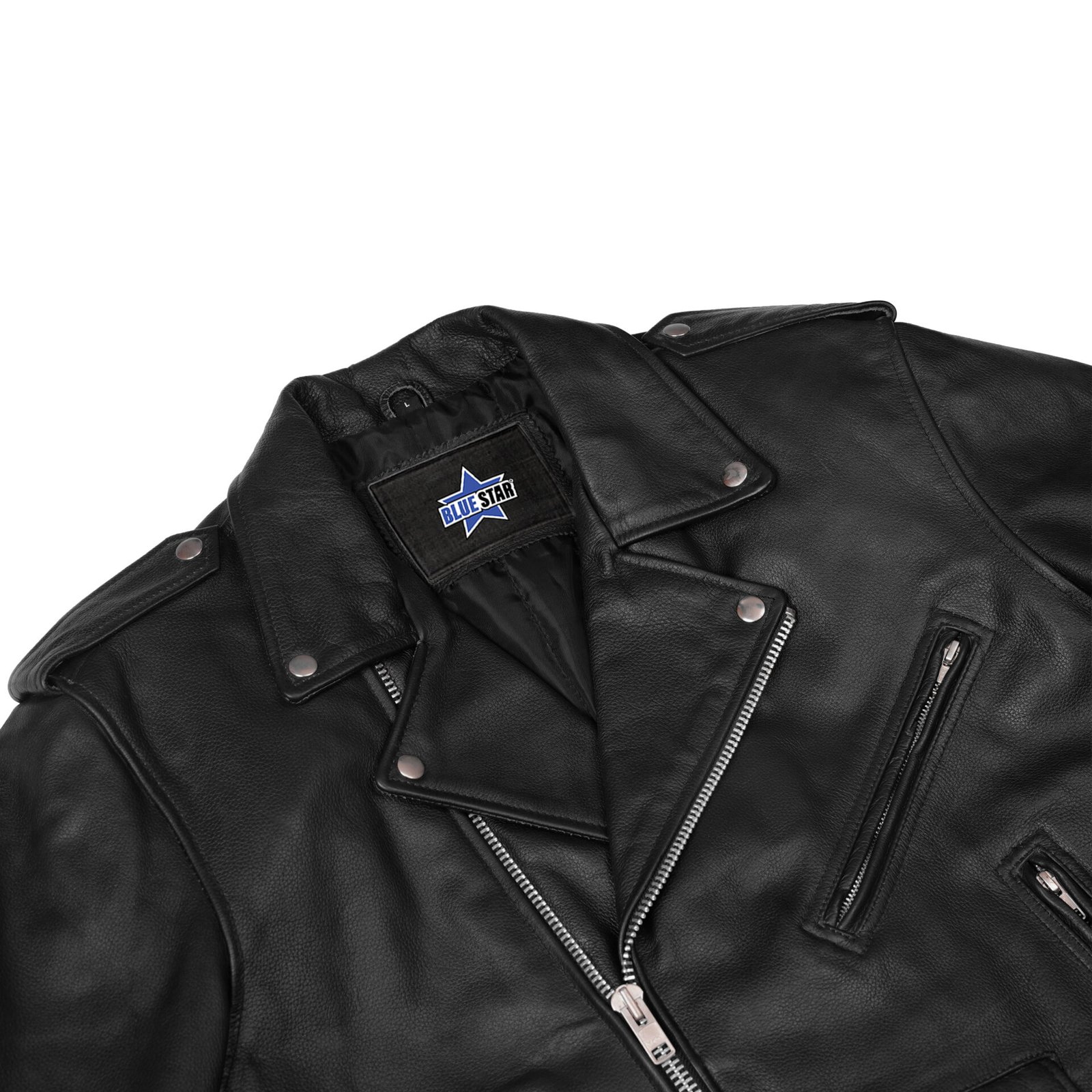 BSM1121 Motorcycle Armored Classic Biker Leather Jacket - Image 7