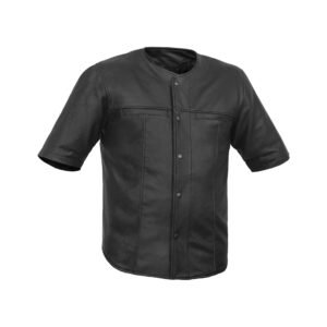 BSM1125 Leather Baseball Motorcycle Shirt