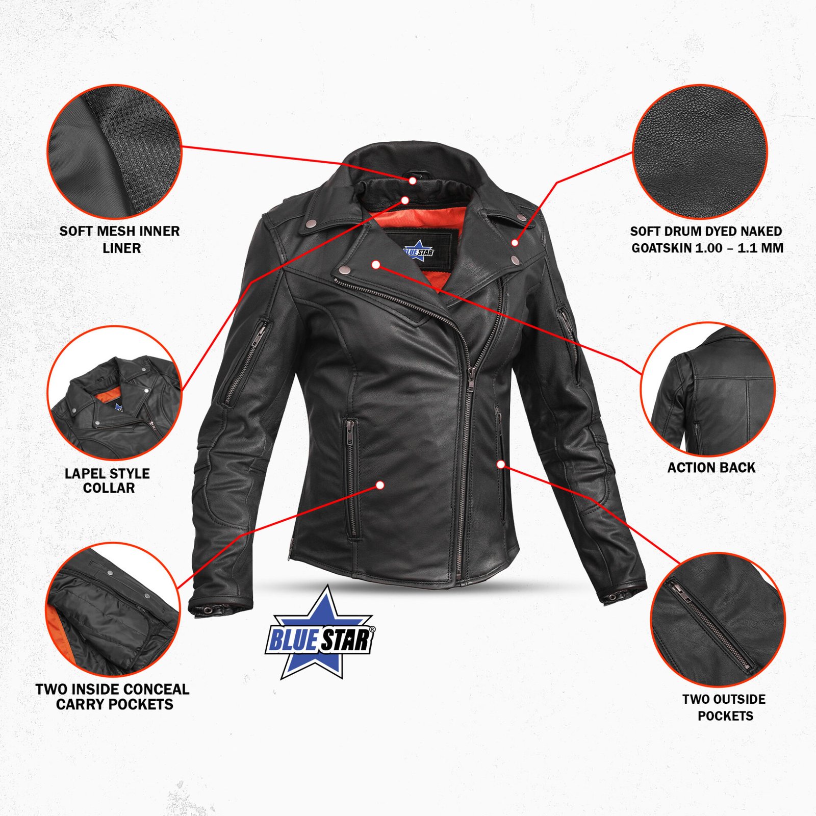 BSM2109 Women's Modern Longer Beltless Biker Jacket - Image 6