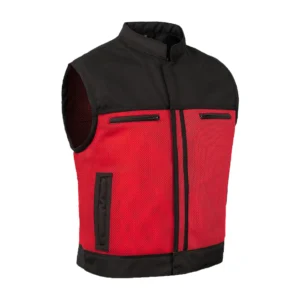 BSM4611 - Blaze Red Men’s Motorcycle Mesh Vest