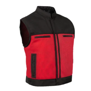 BSM4611 - Blaze Red Men’s Motorcycle Mesh Vest