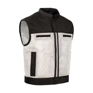 BSM4612 - Blaze Silver Men’s Motorcycle Mesh Vest