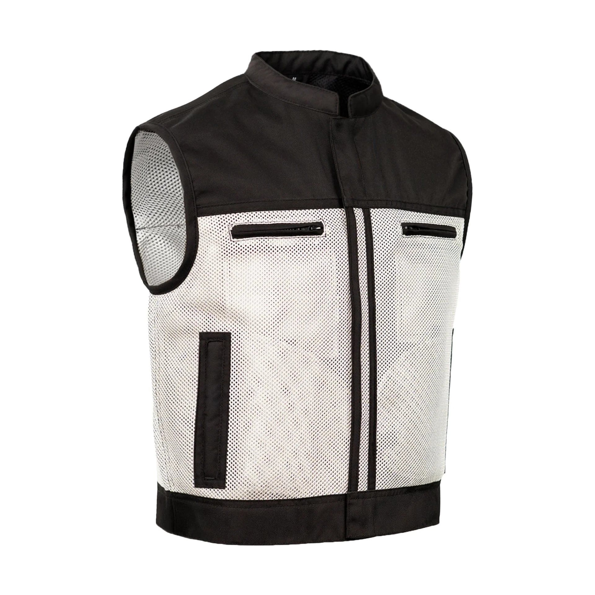 BSM4612 - Blaze Silver Men’s Motorcycle Mesh Vest