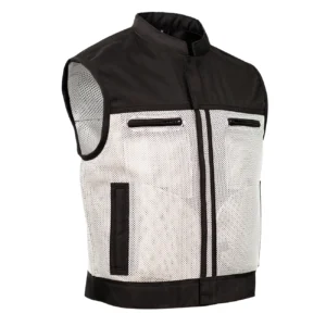 BSM4612 - Blaze Silver Men’s Motorcycle Mesh Vest