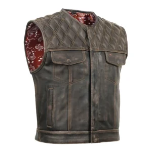 BSM4615 Liberty Knight - Blaze Lowside Men's Leather Vest