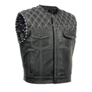Blaze Lowside Chrome Phantom Men's Leather Vest