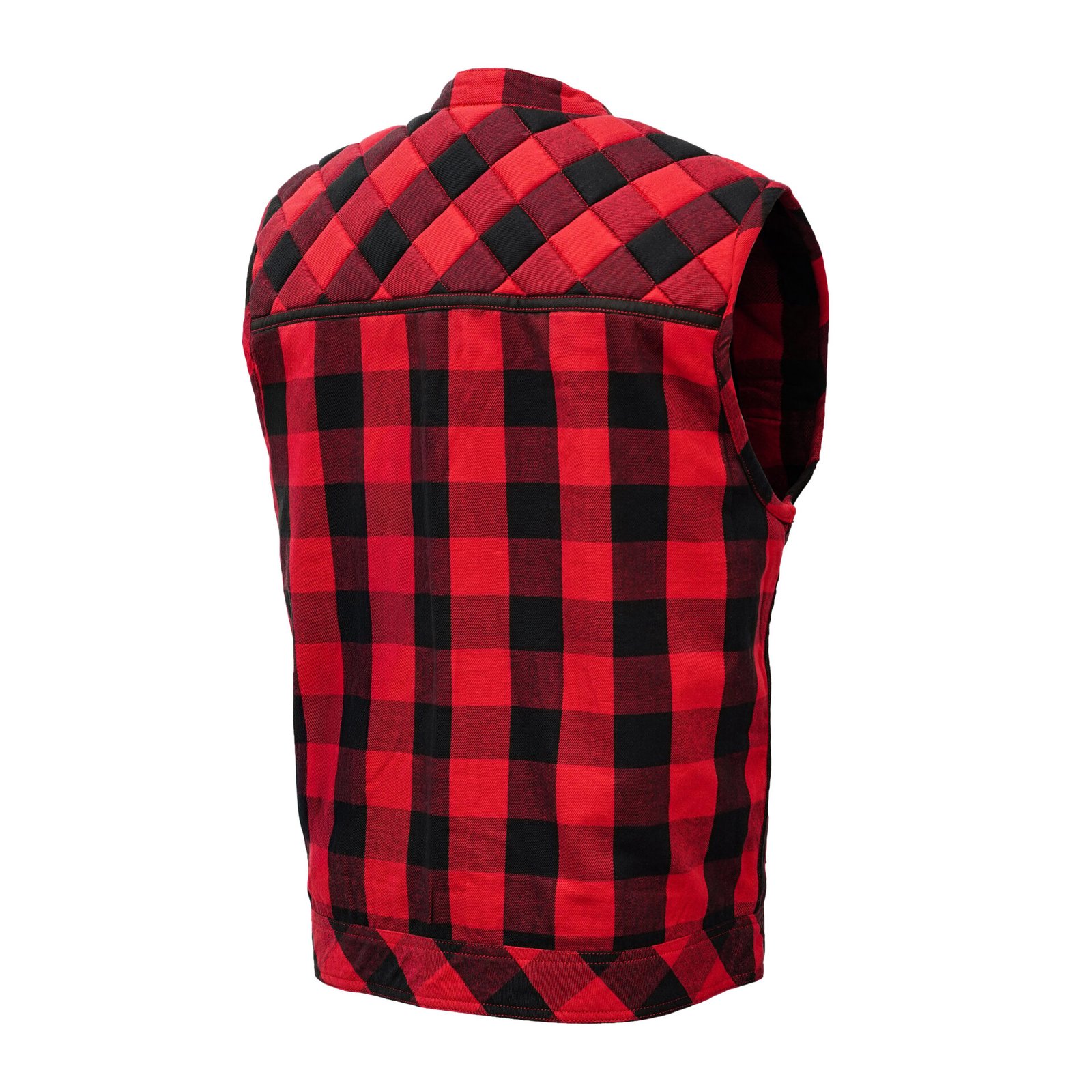 BSM4618 Scarlet Fury Black and Red Flannel Textile Vest - Image 9