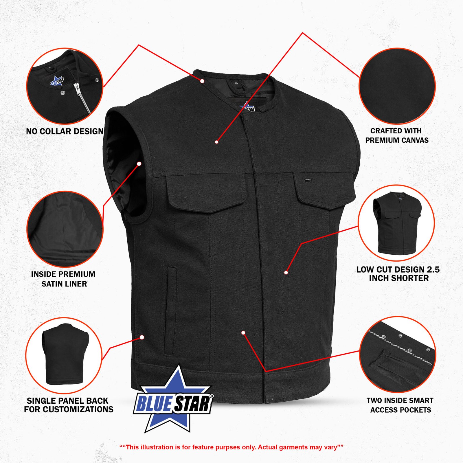 BSM4629 Tredson Men’s Canvas Vest - Image 2