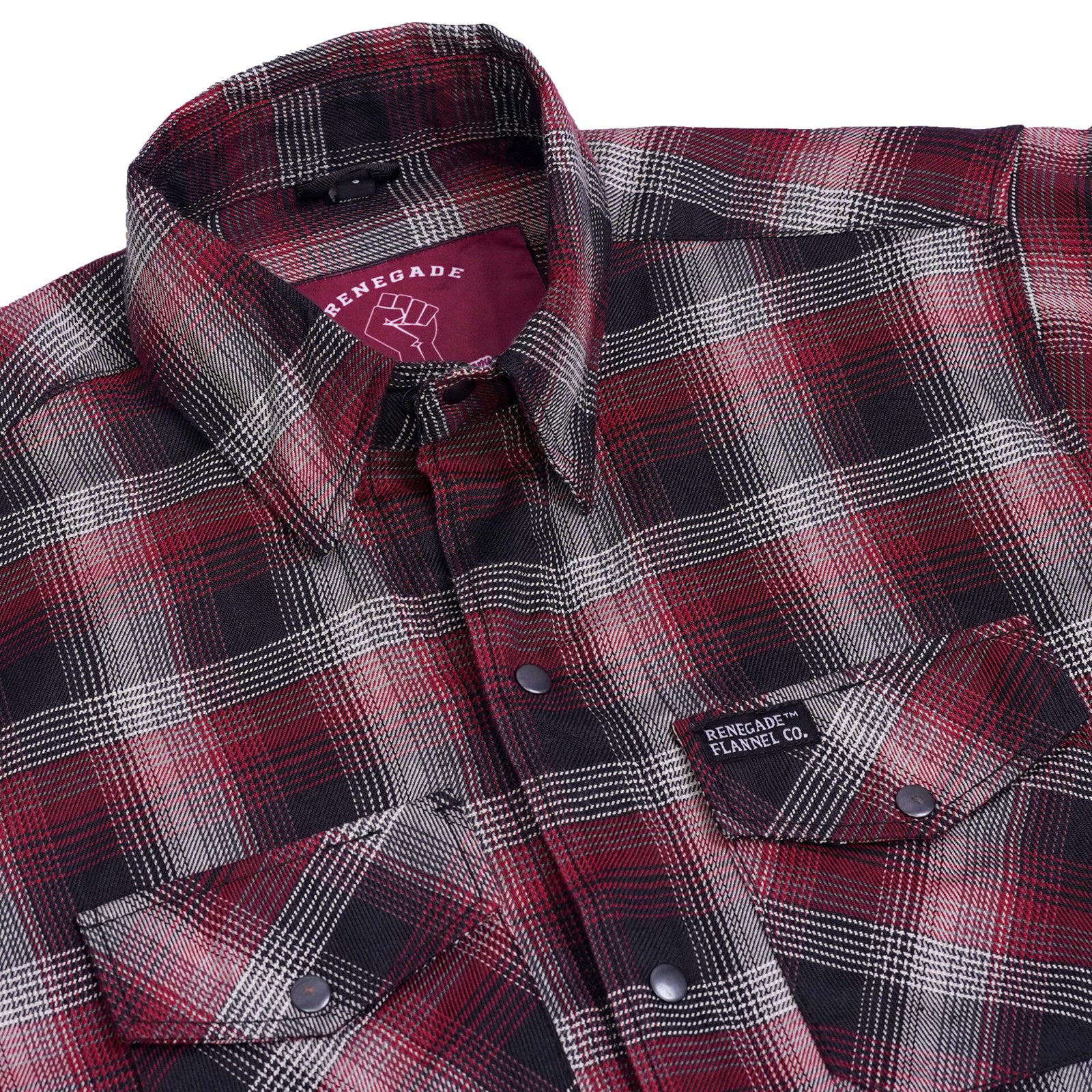 BSM4634 Riveter Men’s Maroon, Black, and White Flannel - Image 3