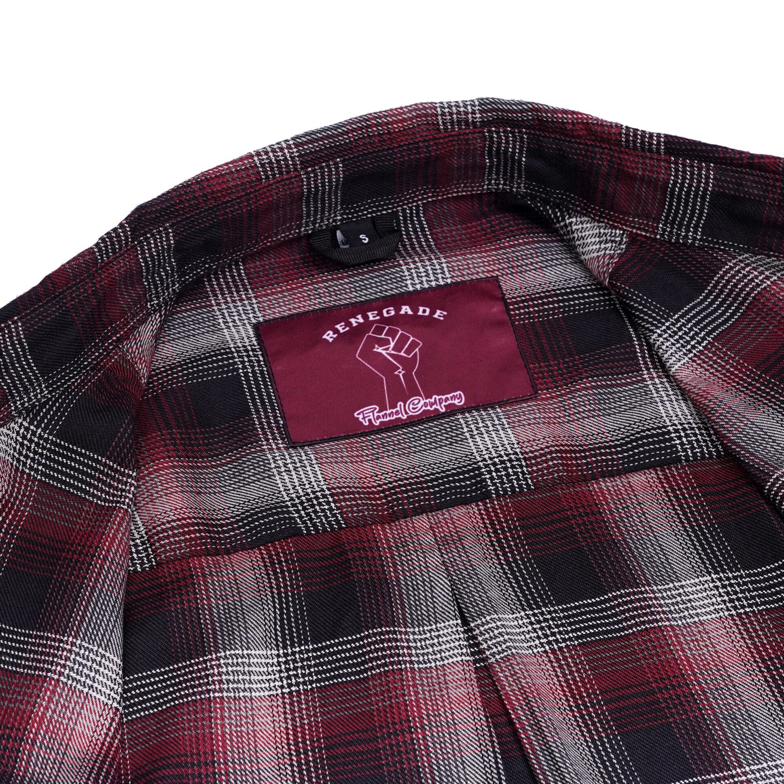 BSM4634 Riveter Men’s Maroon, Black, and White Flannel - Image 5