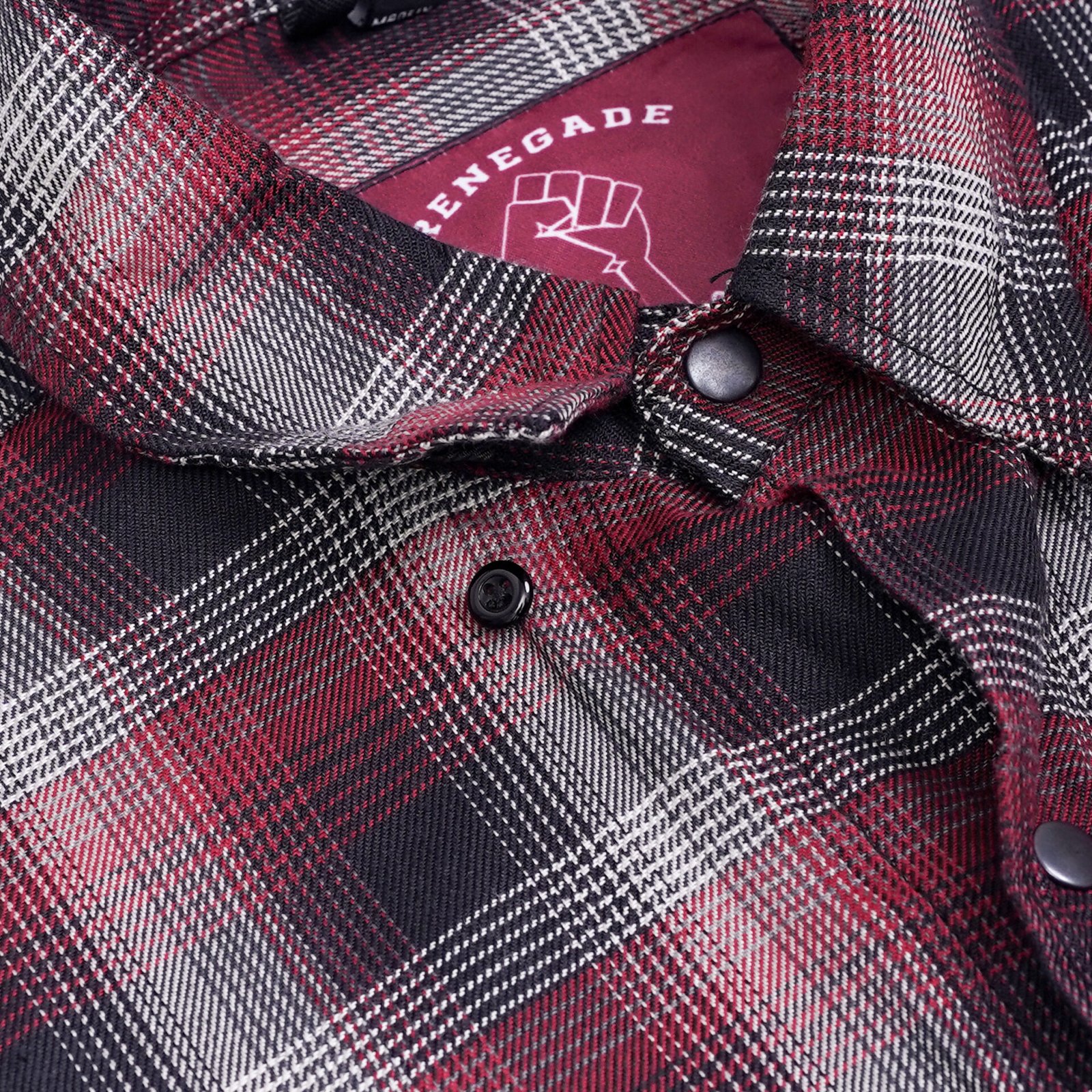 BSM4634 Riveter Men’s Maroon, Black, and White Flannel - Image 4