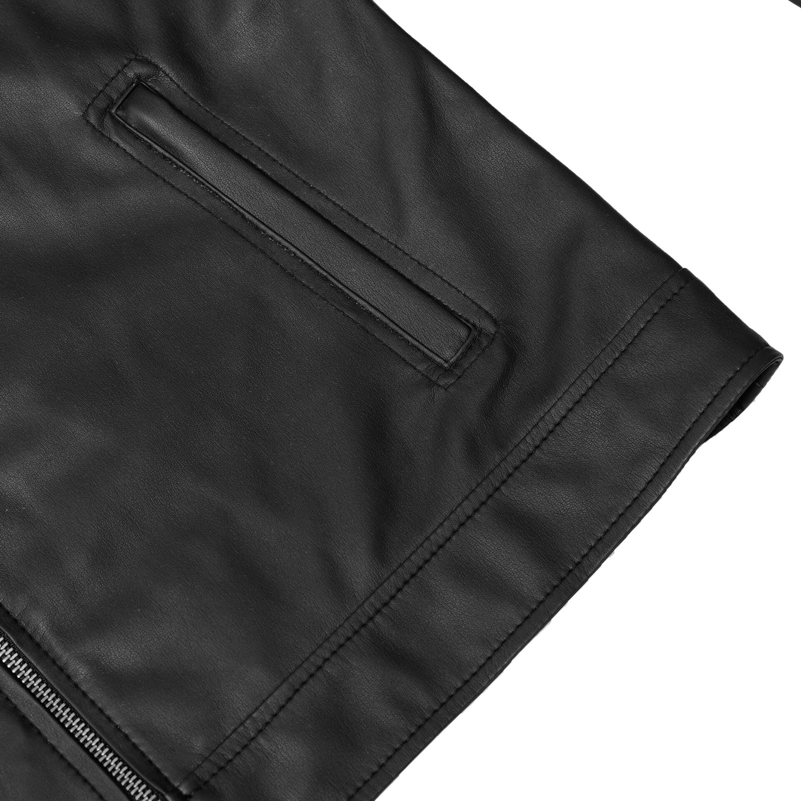 BSM4655 Night Bolt Men’s Faux Leather Motorcycle Jacket - Image 7