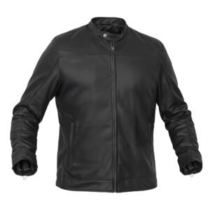 BSM4655 Night Bolt Men’s Faux Leather Motorcycle Jacket