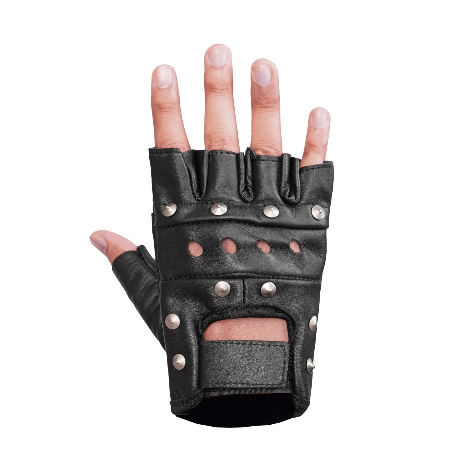 BSM4661 Road Rebel Fingerless Motorcycle Gloves - Image 5