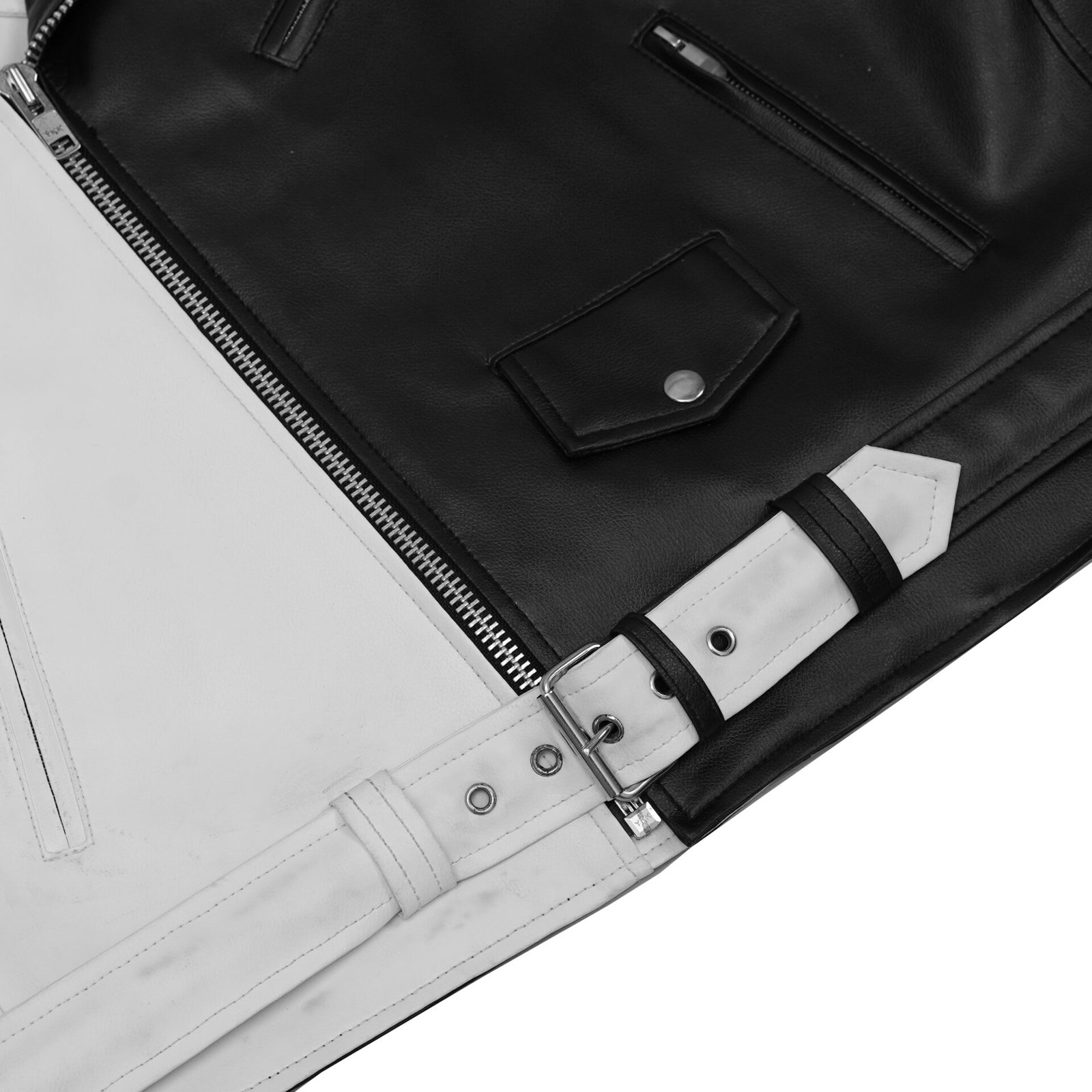 BSM4663 Mono Racer Mens Faux Leather Motorcycle Jacket - Image 8