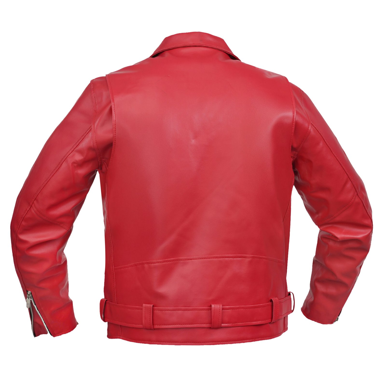 BSM4664 Crimson Firebrand Men’s Faux Leather Motorcycle Jacket - Image 2