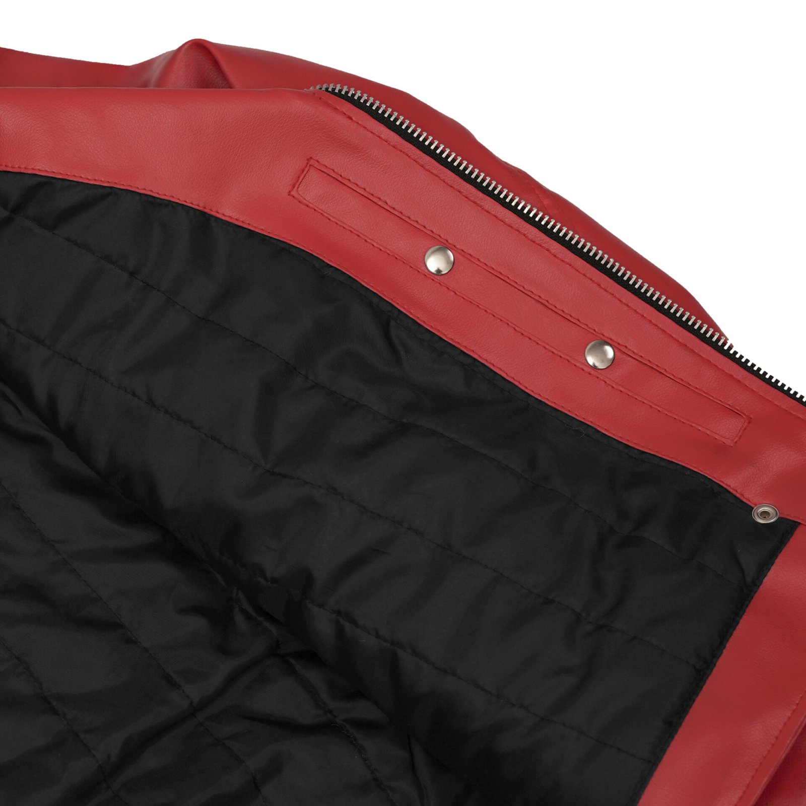 BSM4664 Crimson Firebrand Men’s Faux Leather Motorcycle Jacket - Image 6