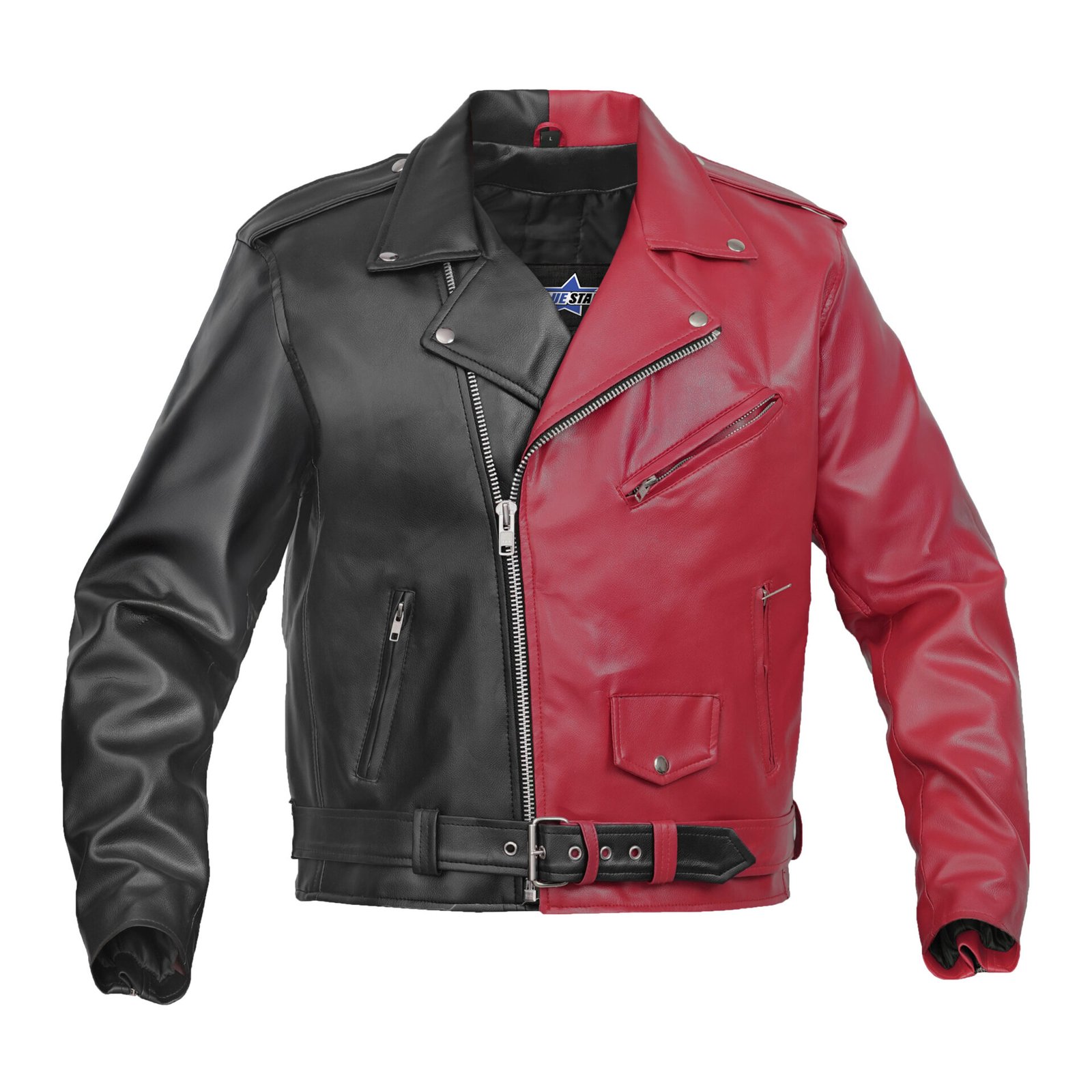 BSM4665 Void Ember Men’s Faux Leather Motorcycle Jacket