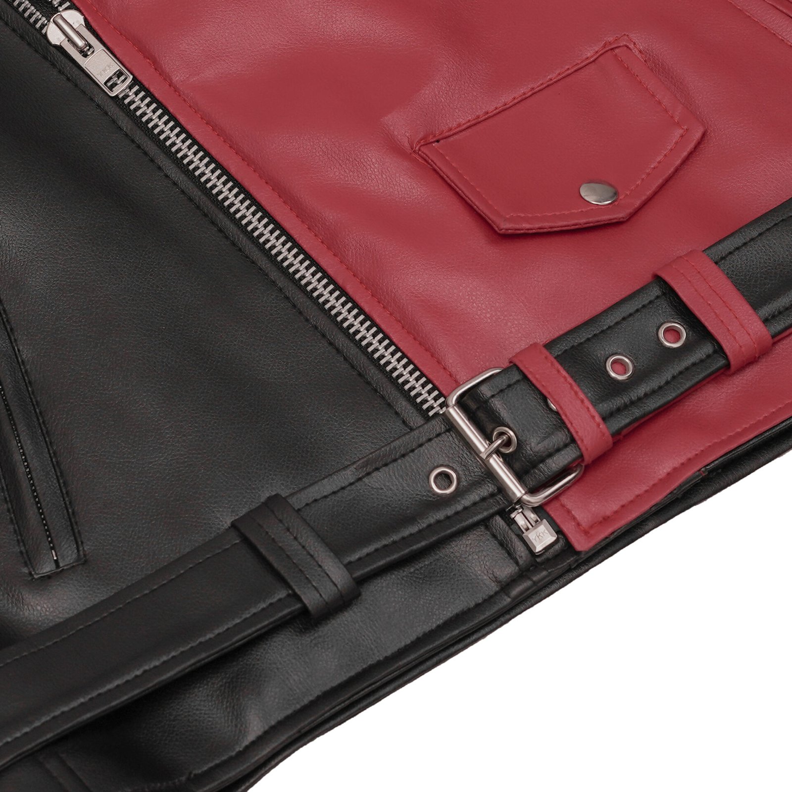 BSM4665 Void Ember Men’s Faux Leather Motorcycle Jacket - Image 8