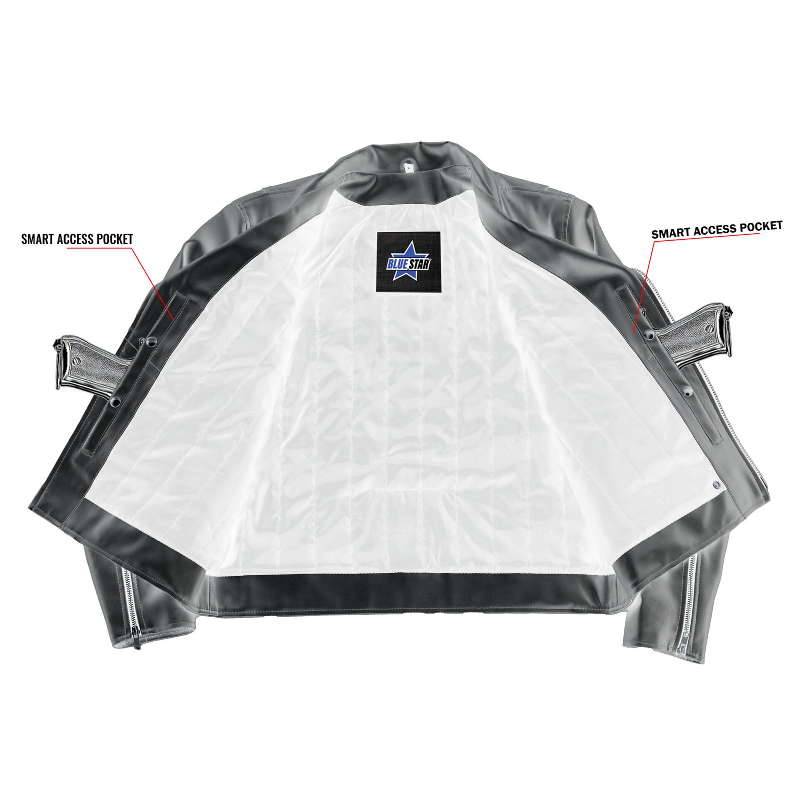 BSM4666 Iron Phantom Men’s Faux Leather Motorcycle Jacket - Image 4