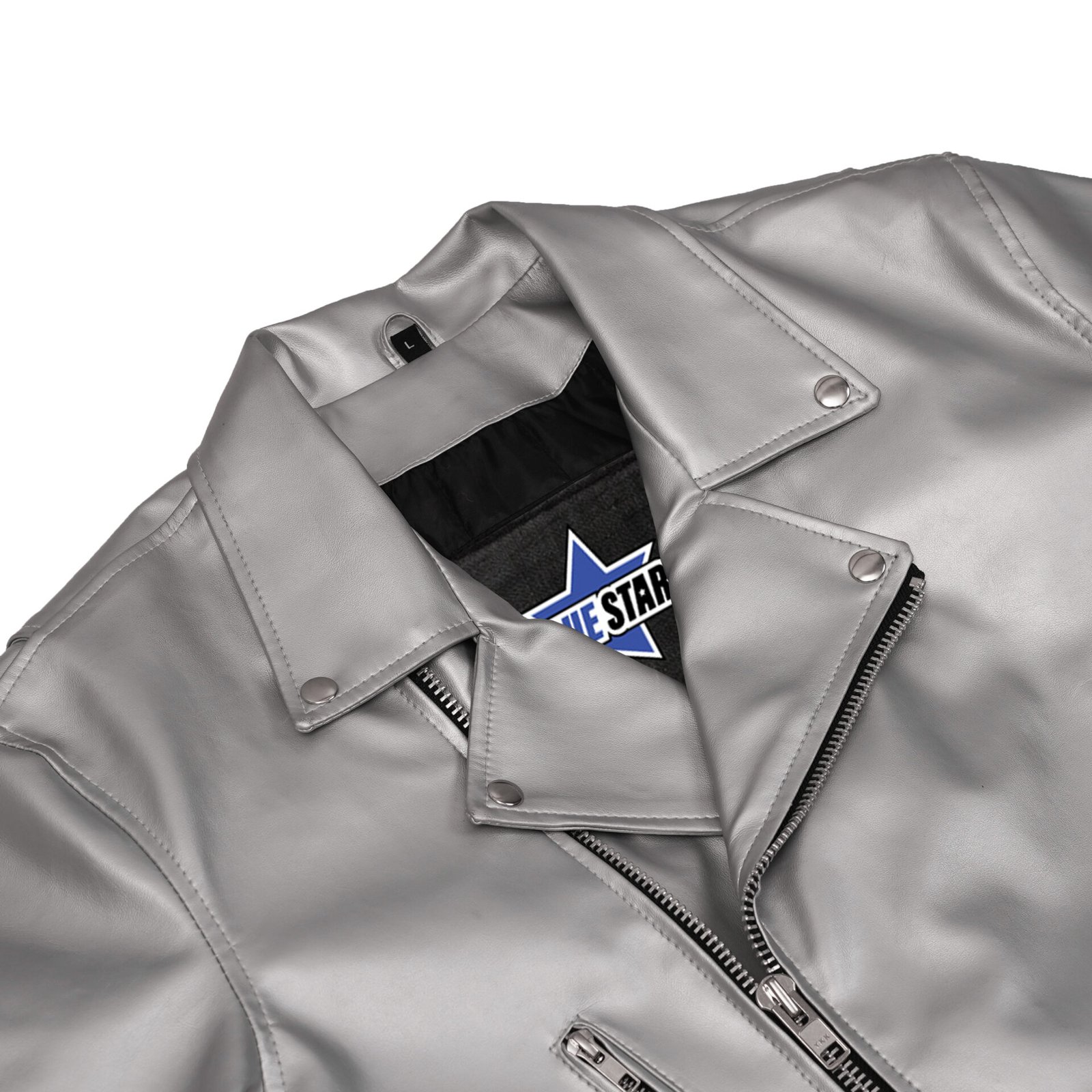 BSM4666 Iron Phantom Men’s Faux Leather Motorcycle Jacket - Image 6